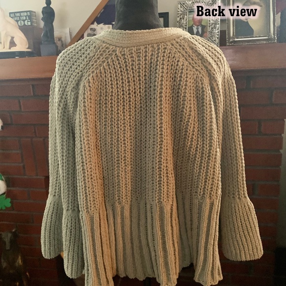 "POL" sweater, M-L, tie neck, taupe - Picture 2 of 10